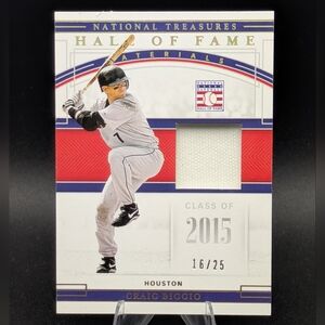 2020 National Treasures Hall of Fame Materials Holo Gold /25 Craig Biggio Astros